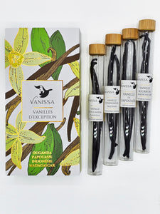 Coffret Vanilles d'Exception -  4 Origines - 8 Gousses de Vanille - Vanissa
